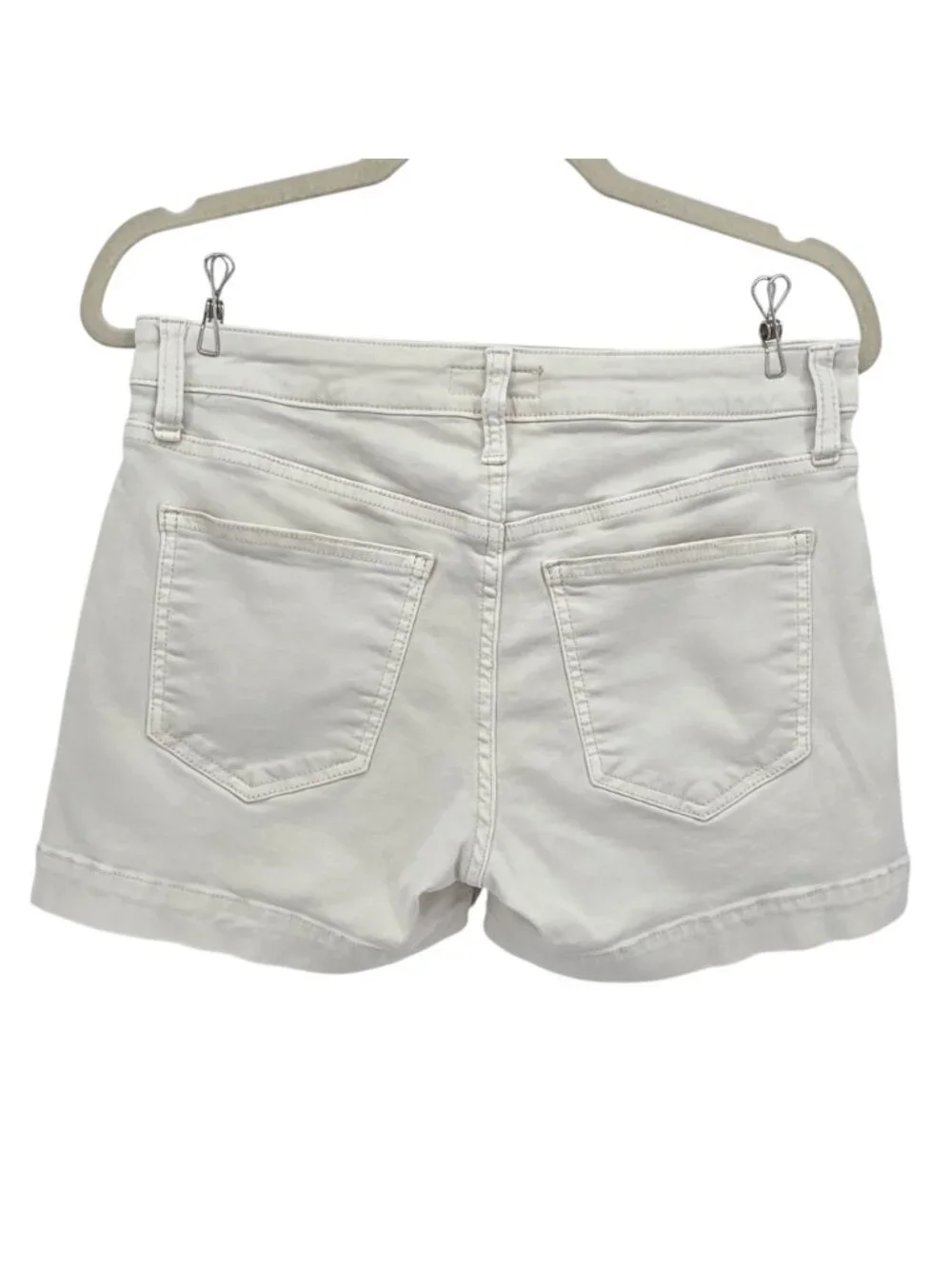 Kut From The Kloth Womens 6 Shorts Jane High Rise Short Denim Jean Ivory Pockets